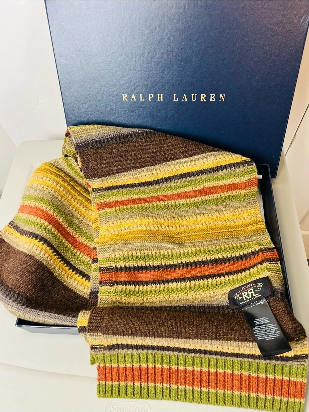 RRL Ralph Lauren Striped Wool Scarf
